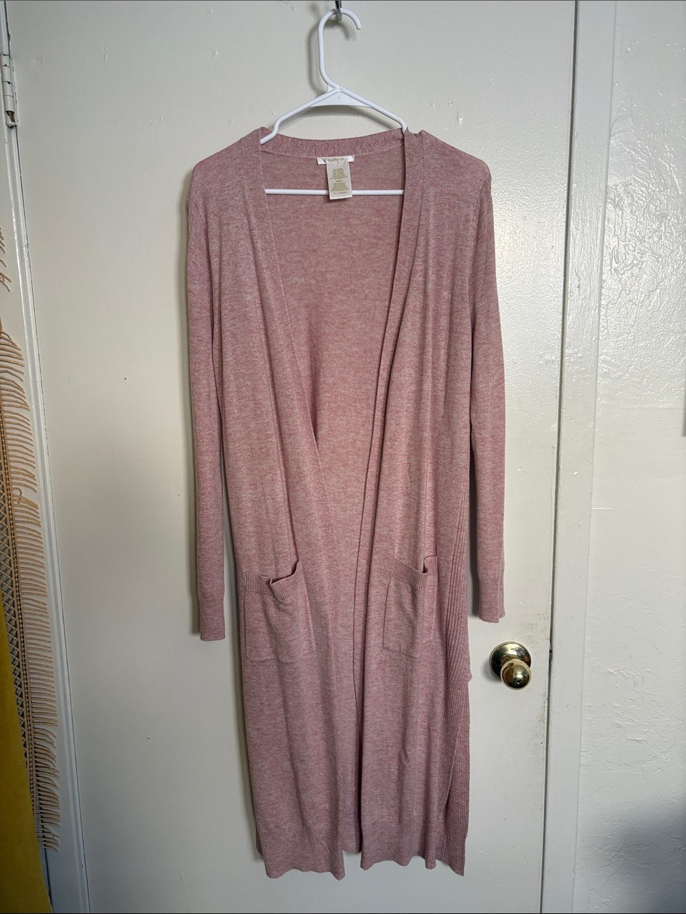 Matty M Heathered Rose Open-Front Cardigan